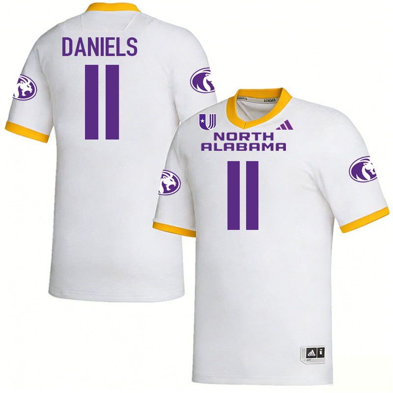 North Alabama Lions #11 Jalyn Daniels College Football Jerseys,Uniforms Stitched-White